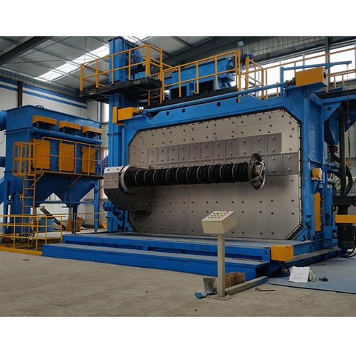 雙工位整卷盤圓線材拋丸機(jī) 雙工位整卷盤圓線材拋丸機(jī)