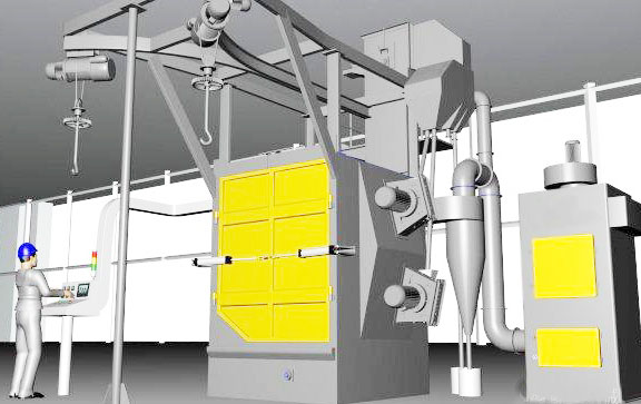 吊鉤式拋丸機(jī)結(jié)構(gòu)圖 吊鉤式拋丸機(jī)結(jié)構(gòu)圖